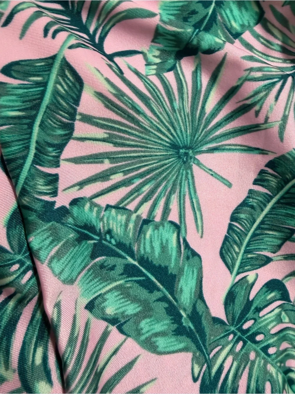 art class Pink and Green Tropical-Print Long Sleeve Crop Top Rashguard